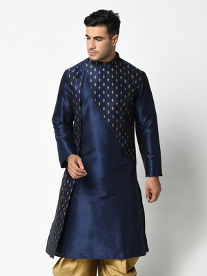 DEYANN Men Printed A-line Kurta(Blue)