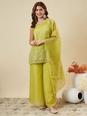MOKOSH Women Kurta Sharara Dupatta Set