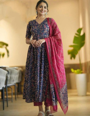 MAK FASHION Women Kurti Palazzo Dupatta Set