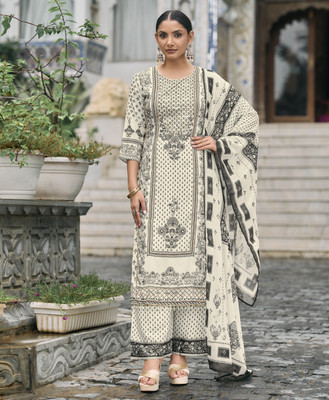 MOJILAA Women Kurta Palazzo Dupatta Set