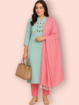 R N Enterprises Women Kurta Pant Dupatta Set