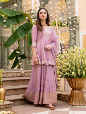 Aurelia Women Kurta Skirt Attached Dupatta Set