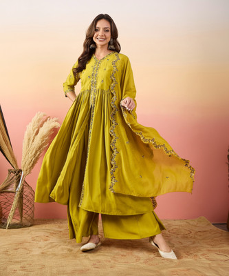 ARIYA PRINTS Women Kurti Palazzo Dupatta Set