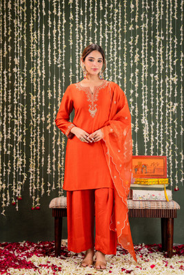 WOOMN Women Kurta Pant Attached Dupatta Set