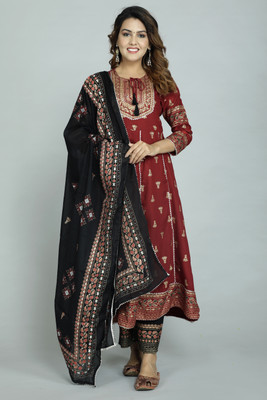 Patni Ethnic Printed Kurta, Palazzo & Dupatta Set