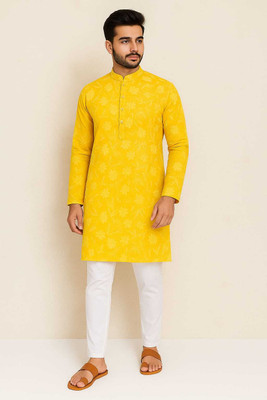 MAAHANDLOOMS Men Kurta Pant Set