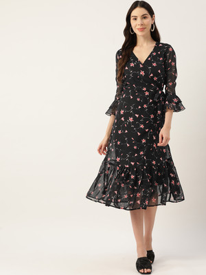 Dressberry Women A-line Black Maxi/Full Length Dress