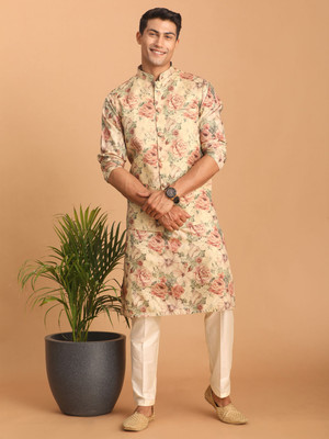 VASTRAMAY Men Kurta Pyjama Ethnic Jacket Set