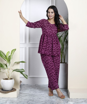 veshviti Women Ethnic Top Pant Set