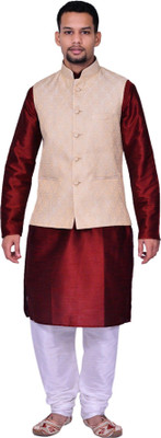 Royal Garments Men Kurta Pyjama Ethnic Jacket Set