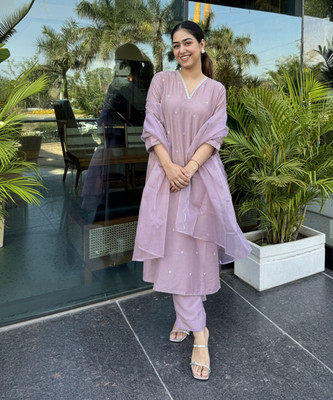 Janasya Women Kurta Pant Dupatta Set