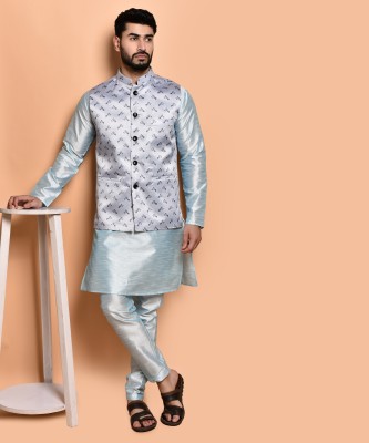 PRINTCULTR Men Kurta Pyjama Ethnic Jacket Set