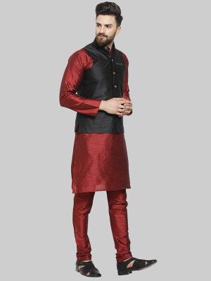 Royal Kurta Men Kurta Churidar Ethnic Jacket Set
