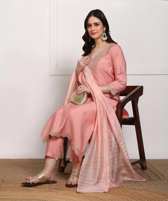 New Ethnic 4 You Women Kurta Pant Dupatta Set