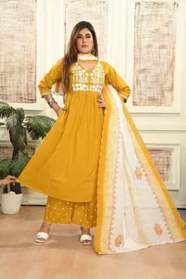 Seemrat Women Kurta Palazzo Dupatta Set
