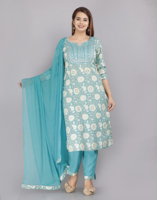 JC4U Women Kurta Pant Dupatta Set