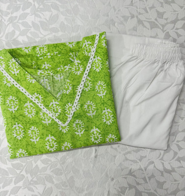 dfab textile Women Kurti Pyjama Set