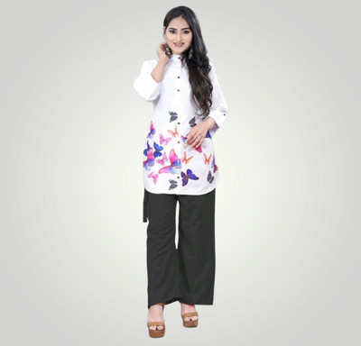 colorwings Women Ethnic Top Palazzo Set