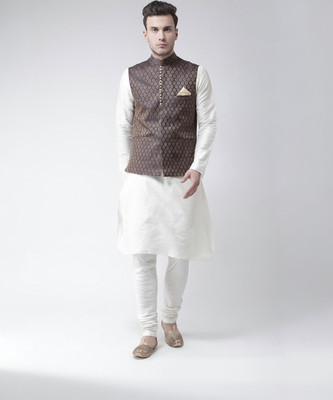 DEYANN Men Kurta Churidar Ethnic Jacket Set