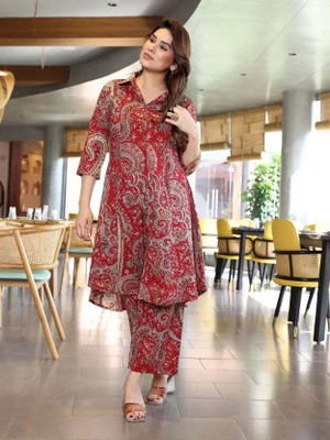 DEVDHAM Women Kurta Palazzo Set