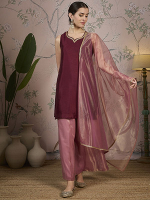 AVANSHEE Women Kurta Palazzo Dupatta Set