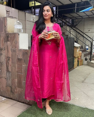 HERE&NOW Women Ethnic Top Pant Dupatta Set