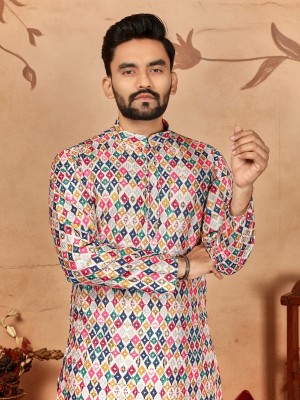 CELLUX Men Printed Straight Kurta(Multicolor)