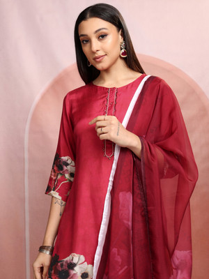 Vishudh Women Kurta Pant Attached Dupatta Set