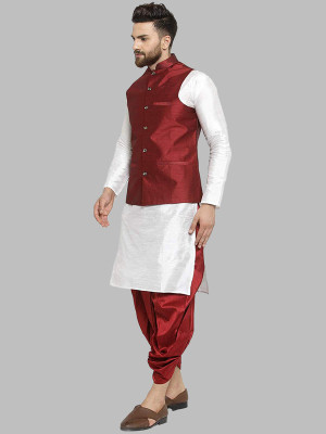 Royal Kurta Men Kurta Dhoti Ethnic Jacket Set