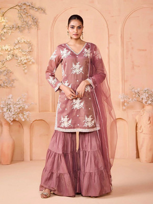 Madhuram Women Kurti Sharara Dupatta Set