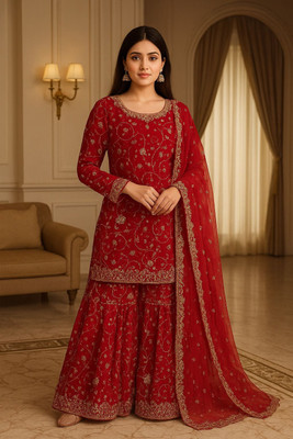 MahamStore Women Kurti Sharara Set