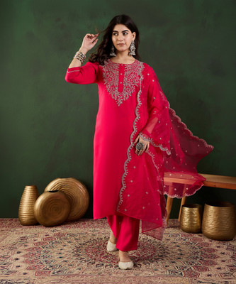 Vastramyaa Women Kurta Pant Attached Dupatta Set