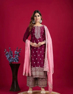 AMALAK Women Kurta Pant Dupatta Set