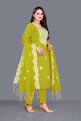 Bhankicreation Women Ethnic Top Pant Dupatta Set