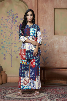 Leriya Fashion Women Ethnic Top Palazzo Dupatta Set