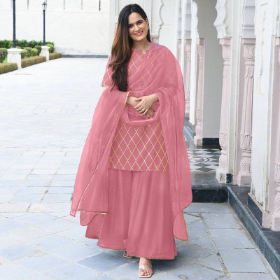 CLOFAB Women Kurta Sharara Dupatta Set