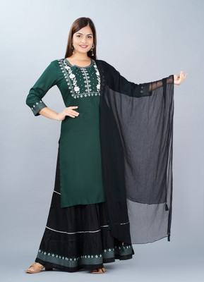 KALADISH Women Kurta Skirt Dupatta Set