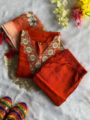 varni exim Women Kurti Pant Attached Dupatta Set