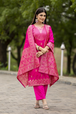 Divyanshu Embroidered Kurta, Trouser/Pant & Dupatta Set