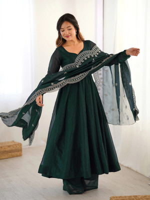 CRUSHOW Embroidered Kurta, Trouser/Pant & Dupatta Set