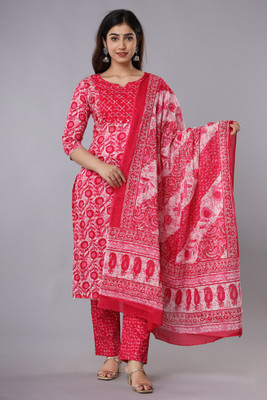 RaghviFab Women Kurta Pant Dupatta Set