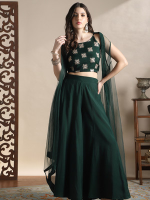 Globus Women Ethnic Top Palazzo Cape Set