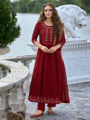 VredeVogel Embroidered Kurta, Trouser/Pant & Dupatta Set