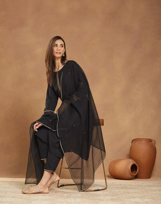 Fabindia Women Kurta Pant Dupatta Set