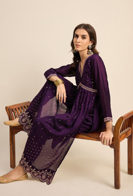 Anouk Rustic Embroidered Kurta, Trouser/Pant & Dupatta Set