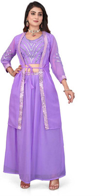 AAI KHODAL CREATION Women Crop Top Skirt Ethnic Jacket Set