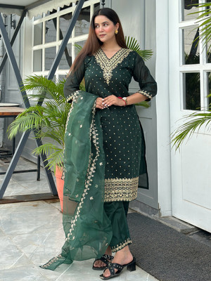 VredeVogel Embroidered Kurta, Trouser/Pant & Dupatta Set