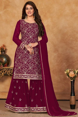 Xomantic FASHION Women Kurta Sharara Dupatta Set