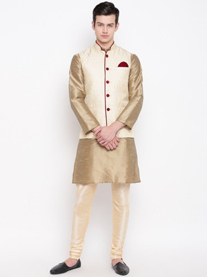 MAG Men Kurta Churidar Ethnic Jacket Set