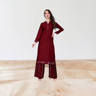 HELWIN DESIGNER Women Crop Top Palazzo Set